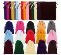 kayqbonke Velvet Bag Colourful Velvet Pouch with Drawstring, Jewellery Bag Gift Bag, Velvet Bag Small, Mini Bag for Jewellery, Favour Rings, Weddings, Parties (10 x 12 cm)
