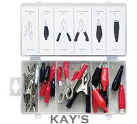 Kays Fasteners Crocodile Clip Set 28 Piece Assorted Alligator Clamps & Electrical Connector Kit