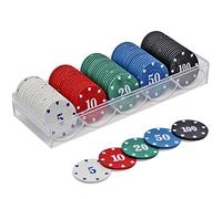 KAYSENSUK 100 Pcs 3.8cm Professional Poker Chips & Casino Tokens Set, Ideal for Texas Holdem, Blackjack, Home Game Night | Durable Clay Composite Poker Chips for Adults, Family, Party & Card Games