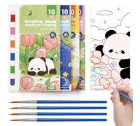 KAYSENSUK 4 Pcs Pocket Magic Water Coloring Book,Magic Painting Book with Paints&4 Pieces Water Pen,Water Colouring Books for Children Stocking Fillers for 5 6 7 8 Year Old Boys Girls Gifts