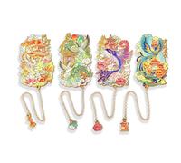 KAYSENSUK 4PCS Chinese Style Bookmarks, Hollow Out Book Marks with Tassel | Metal page markers, gold tassel, hollow out enamel, gift for women men book lovers, cute reading accessory, teacher gift