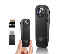 kaysunlink 【Upgraded】 Mini Body Camera 1080P Police Body Camera 64GB Memory Card,Body Worn Cam,Premium Portable,Wearable Patrol Video Recording Camcorder for Security,Work Records,Guard (64GB)
