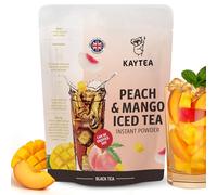KAYTEA Ice Tea Powder, Mango & Peach Iced Tea Cold Brew or Hot (1KG = 33 Servings) | Natural Fruit | Instant Mix | No Artificial Ingredients | Light Caffeine | Tropical & Refreshing | Vegan