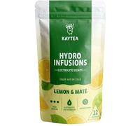 KAYTEA Lemon & Yerba Mate Herbal Tea and Fruit Tea - 12 Hydro Infusion Tea Bags - Highly Caffeinated, Zero Sugar & Calories - Unsweetened Flavoured Tea with Added Electrolytes