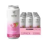 KAYTEA Sparkling Rosay Ice Tea (Pack of 12 x 330 mL) - Herbal Infusion - Pink Guava Flavour - Cold Brewed - Organic Certified & Natural Ingredients - Caffeine & Alcohol Free