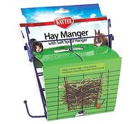 Kaytee Chew Resistant Hay Manger with Salt Spool Hanger, Hangs on Cage, for Rabbits, Gunea Pigs, Chinchillas, (Colours May Vary)