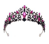 KAYTMSDI - Classic Crystal Tiara for Women Wedding Birthday Party Diamond Crown Gold Black
