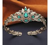 KAYTMSDIAntique Crystal Crown Tiaras For Women Waterdrop Crystal Leaves Headbands For Bridal Prom Wedding Hair Jewelry EN8