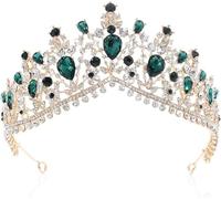 KAYTMSDIBridal Headdress and Crown Queen Crystal Wedding Round Crown Prom Party Bridal Princess for Party