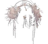 KAYTMSDIBridal Headwear Feather Headband Saint's Crown Fringe Crown Wedding Accessories