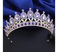 KAYTMSDIWomen Crystal Tiaras For Princess Diadem Party Prom Wedding Crown Hair Jewelry Bridal Head Accessories Gold AB