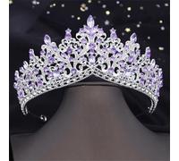 KAYTMSDIWomen Elegant Tiara Crown For Bridal Wedding Crown Headband Bride Hair Jewelry Girls Birthday Headwear Gold Purple