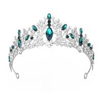 KAYTMSDIWomen's Bridal Headdress Crystal Rhinestone Wedding Crown Alloy Hair Accessories Silver Red