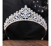 KAYTMSDIWomens Classic Opal Crystal Crown Wedding Princess Bridal Party Tiara blue opal silver1