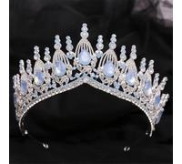 KAYTMSDIWomen's Opal Crown Wedding Party Bridal Crystal Crown Hair Accessories blue opal silver12