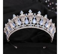 KAYTMSDIWomen's Opal Crown Wedding Party Bridal Crystal Crown Hair Accessories blue opal silver12