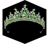 KAYTMSDIWomen's Queen Crown And Princess Crown Crystal Headdress For Bride Princess Wedding And Party Light Gold