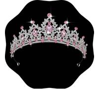 KAYTMSDIWomen's Queen Crown And Princess Crown Crystal Headdress For Bride Princess Wedding And Party Light Gold