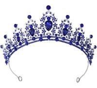 KAYTMSDIWomen's Queen Crown And Princess Crown Crystal Headdress For Bride Princess Wedding And Party Light Gold