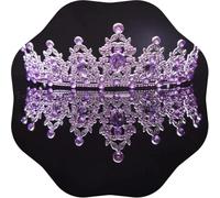KAYTMSDIWomen's Queen Crown And Princess Crown Crystal Headdress For Bride Princess Wedding And Party Light Gold