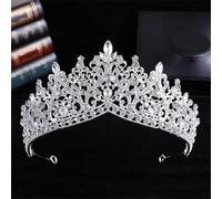 KAYTMSDIWomen's Teardrop Shaped Crystal Tiara Party Bridal Crown Wedding Hair Accessories silver