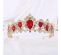 KAYTMSDIWomen's Vintage Crystal Crown Wedding Party Bridal Hair Accessories light blue black