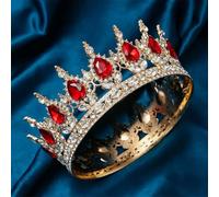 KAYTMSDIWomen's Vintage Crystal Crown Wedding Princess Bridal Hair Accessories Party Accessories gold