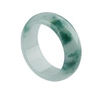 KayuHpFQ Natural Emerald Old Pit Floating Flower Jade Ring,100% Genuine Burma Jadeite Jade Band Ring Jewelry Gifts for Women men,9