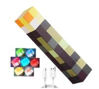 Kayuneed 7 Colors Torch Lamp Wall Lamp Miner Game Night Light USB Rechargeable LED Torch Light, Hand/Wall Mount Lighting 11 Inch Bedside Lamp for Kids Gifts, Room & Gaming Room, Party Decoration