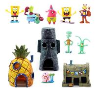 Kayuneed Aquarium Decoration 11pcs Fish Tank Ornament Resin Landscape Pineapple House Betta Fishes House Aquatic Caves Hide Hut Ornament Accessories for Freshwater Saltwater Fish Tank