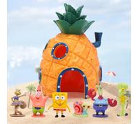 Kayuneed Aquarium Decoration, 7pcs Fish Tank Ornament Resin Landscape Pineapple House Betta Fishes House Aquatic Caves Hide Hut Ornament Accessories for Freshwater Saltwater Fish Tank