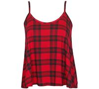KAZ Ladies Vest Tops For Women Uk Ladies Summer Tops Cami Top Womens Vest Tops Plus Tartan Red Print 20-22