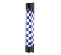 Kazafa Barber Rotating Light 34.4 Inch White Black Checks LED Salon Sign with 9W High Brightness LED & Waterproof Design Barber Pole for Wall Mounted Barbershop Entrance Decoration