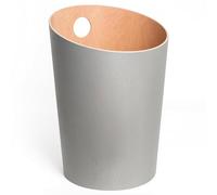 Kazai.® Design Paper Bin 'Bennet' | Unique Waste Paper Basket for Office, Bedroom, Children's Room, and More | Office Bin Made of Real Wood Veneer | Grey (light)