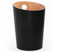 Kazai.® Design Paper Bin 'Bennet' | Unique Waste Paper Basket for Office, Bedroom, Children's Room, and More | Office Bin Made of Real Wood Veneer | Black