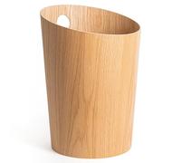 Kazai.® Design Paper Bin 'Bennet' | Unique Waste Paper Basket for Office, Bedroom, Children's Room, and More | Office Bin Made of Real Wood Veneer | Oak