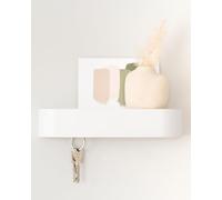 Kazai.® Key Holder for Wall 'Fyndig' | Minimalist Key Hooks Wall Mounted Design from Berlin | Modern Wooden Key Hanger with Shelf | Key Rack for Stylish Hallway Furniture | White