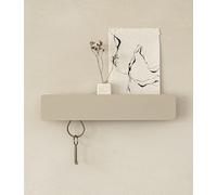 Kazai. Key Holder for Wall 'Kian' | Minimalist Key Hooks Design from Berlin | Modern Key Hanger with Metal Shelf | Key Hook Wall Mounted as Hallway Furniture | Taupe