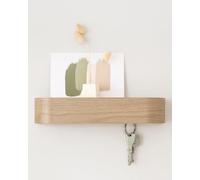 Kazai. Key Holder for Wall 'Toke' | Minimalist Key Hooks Wall Mounted Design from Berlin | Modern Wooden Key Hanger with Shelf | Key Rack for Stylish Hallway Furniture | Oak, White