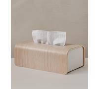 Kazai. Tissue Box Holder 'Toke' | FSC Certified Real Wood Veneer | Scandinavian Design Tissue Box Cover & Dispenser | Oak, white