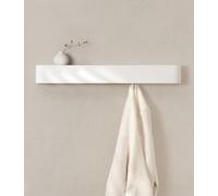 Kazai. Wall-Mounted Coat Rack 'Toke' | Modern Design Coat Rack with Hidden Wall Hooks | Solid Wood Veneer Panel Coat Hanger | White