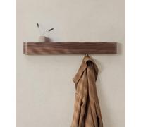 Kazai. Wall-Mounted Coat Rack 'Toke' | Modern Design Coat Rack with Hidden Wall Hooks | Solid Wood Veneer Panel Coat Hanger | Walnut