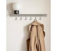 Kazai. Wall Mounted Coat Rack with Shelf 'Holmsen' | Modern Coat Hooks Wall Mounted | Hanger with Storage Shelf | Metal Hook Rack for Hallway | Silk-Grey