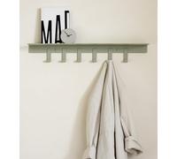Kazai. Wall Mounted Coat Rack with Shelf 'Holmsen' | Modern Coat Hooks Wall Mounted | Hanger with Storage Shelf | Metal Hook Rack for Hallway | Olive-Green