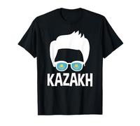 Kazakh Boy Silhouette Proud Kazakhstan Flag Shades T-Shirt