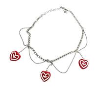 Kazakh Tribal Necklace with Heart Pendant Adjustable Length Chain