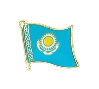 Kazakhstan Country Flag Lapel Diplomat Pin - Enamel Metal National Badge 1.6 x 1.9 cm - Kazakh Heritage and International Identity Symbol