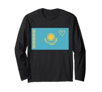 Kazakhstan Flag Kazakh Heart Proud Heritage National Day Long Sleeve T-Shirt