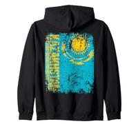 KAZAKHSTAN Flag Vintage Distressed KAZAKHSTAN Zip Hoodie