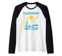 Kazakhstan Travel Souvenir Almaty Astana Eagle Central Asia Raglan Baseball Tee